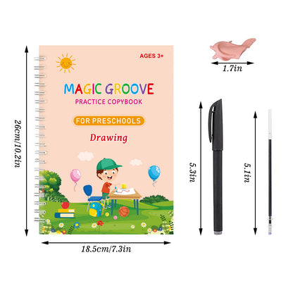 Sank Magic Practice Copybook (4 BOOKS,1 PEN,1 GRIP,10 REFILL)