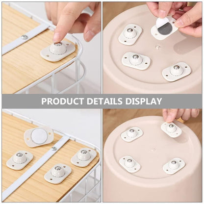 Mini Adhesive 360° Rotating Casters (Pack of 4)