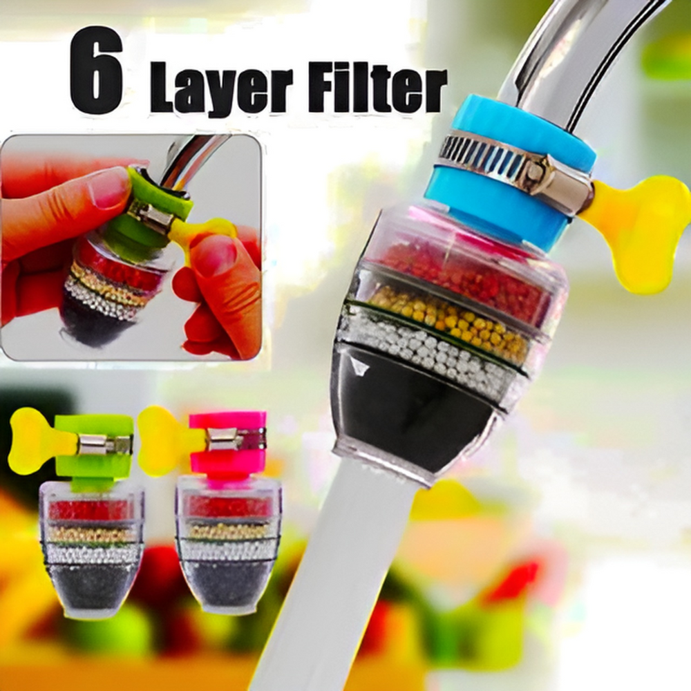 Activated Carbon Water Faucet Mount Filter (Assorted Color)