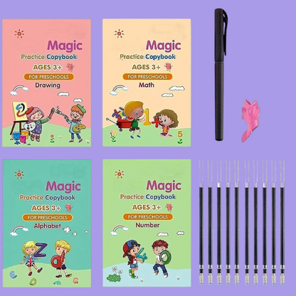 Sank Magic Practice Copybook (4 BOOKS,1 PEN,1 GRIP,10 REFILL)